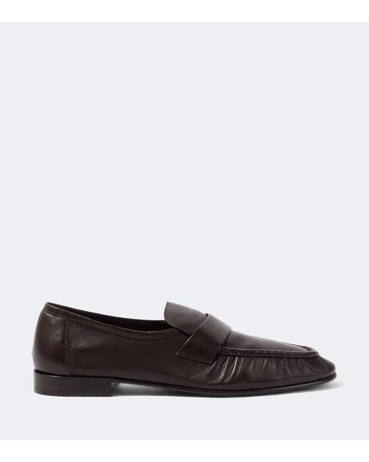 The Row Brown Soft Leather Loafers for men