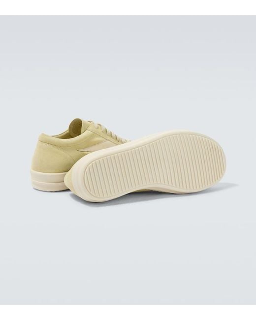 Rick Owens White Vintage Suede Sneakers for men