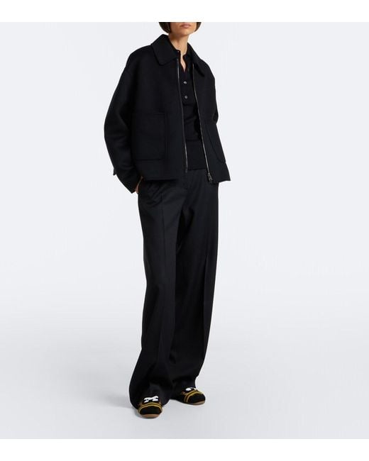 Fendi Black Wrap Suede-Trimmed Calf Hair Sneakers