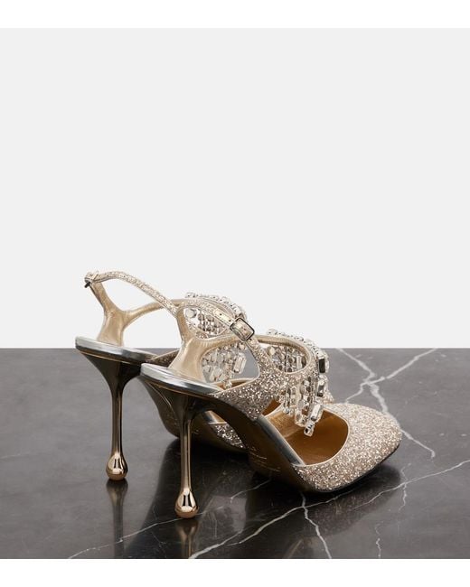 Jimmy Choo Metallic Verity 95 Glitter Pumps