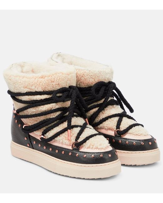Inuikii Multicolor Shearling And Leather Boots