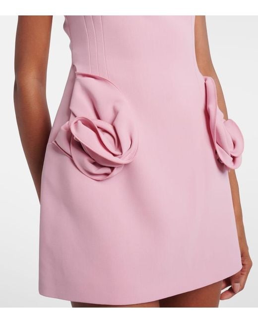 Magda Butrym Pink Verziertes Minikleid Aus Einem Wollgemisch