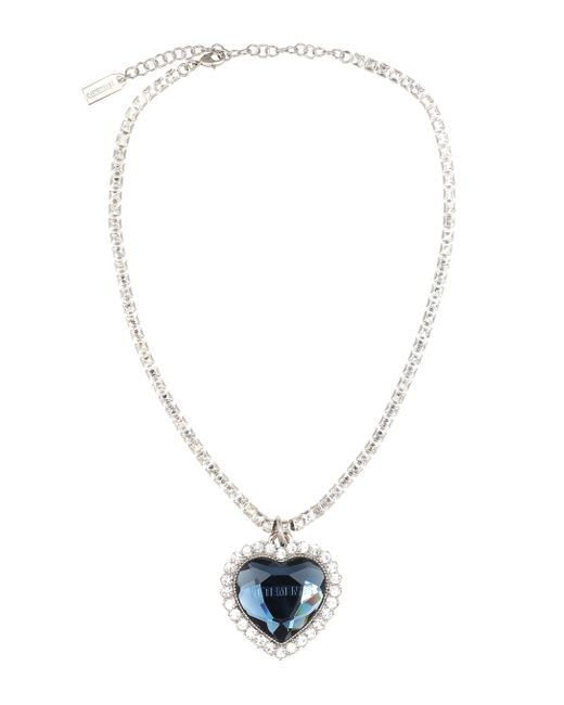 Vetements Metallic Embellished Heart Necklace