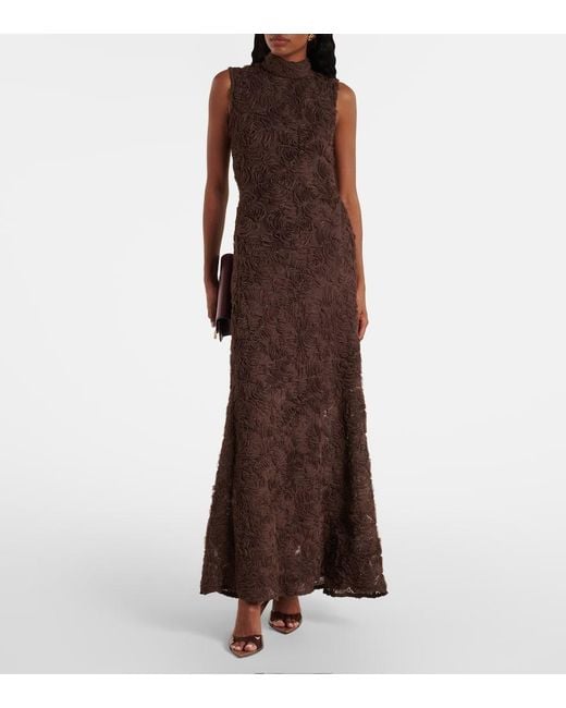 ROTATE BIRGER CHRISTENSEN Brown Maxikleid Aus Crepe