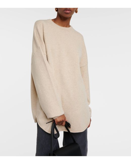 Extreme Cashmere Natural N°53 Crew Hop Cashmere-blend Sweater