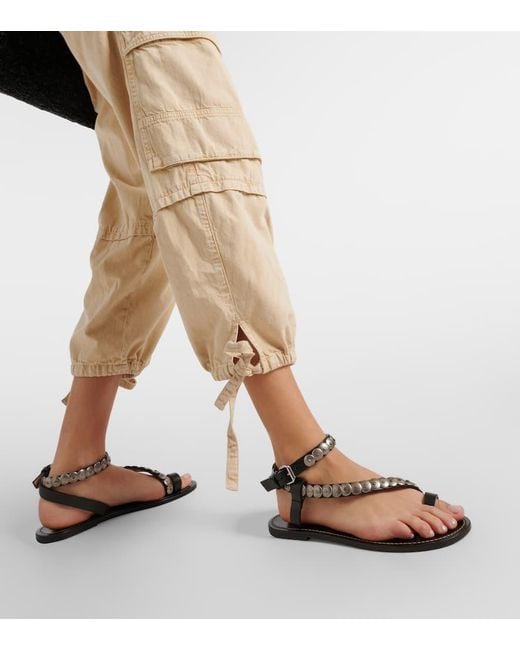 Isabel Marant Metallic Melte Studded Leather Sandals