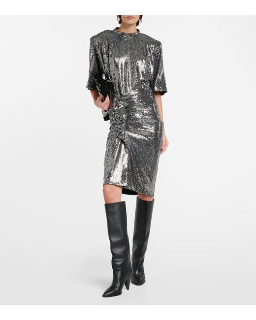 Gonna Dolene in tulle con paillettes di Isabel Marant in Gray