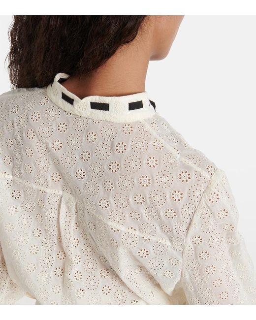 Valentino White Broderie Anglaise Cotton Poplin Shirt
