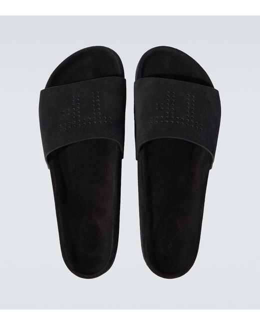 Tom Ford Black Harris Suede Slides for men