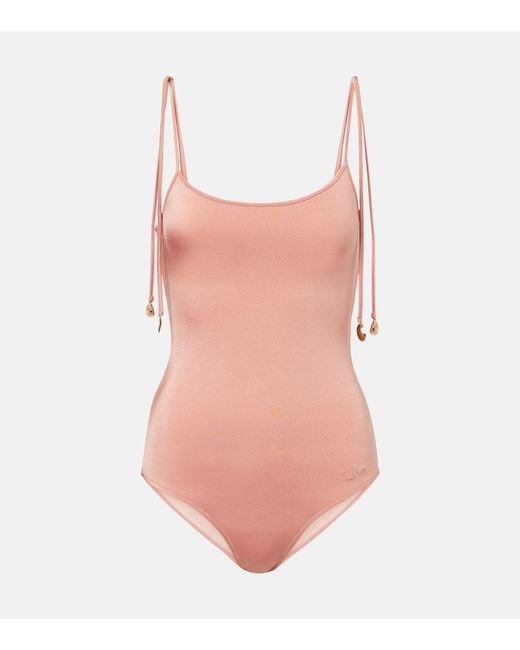 Chloé Pink Jersey Swimsuit