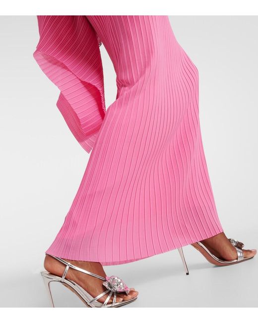 Solace London Pink Adami Chiffon Maxi Dress