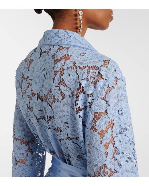 Dolce & Gabbana Blue Jacke Aus Spitze