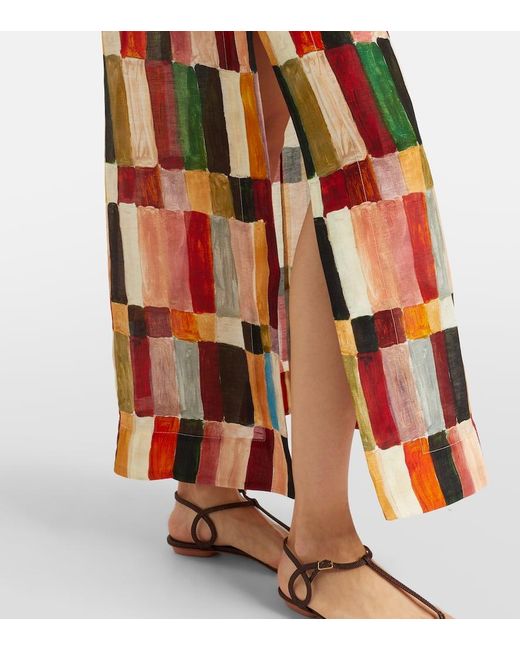 X Lrnce Vestido Largo Majorelle De Lino Y Seda ALÉMAIS de color Orange