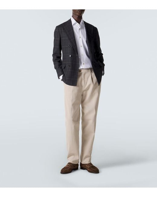 Kiton White Cotton Poplin Shirt for men
