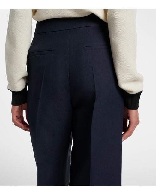 Valentino Blue Vgold Crepe Couture Wide-Leg Pants
