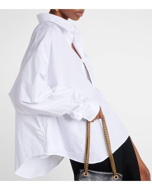 Chemise oversize en coton Balenciaga en coloris White