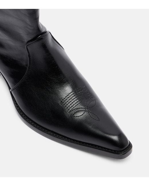 Khaite Black Clive Leather Ankle Boots