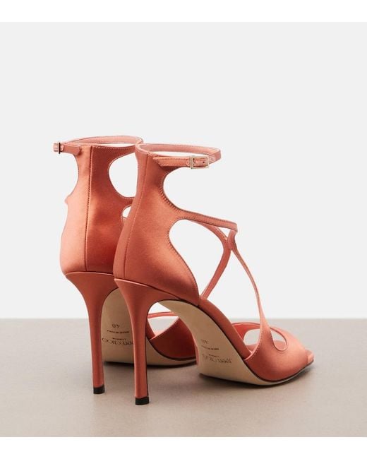 Jimmy Choo Pink Azia Satin Sandals