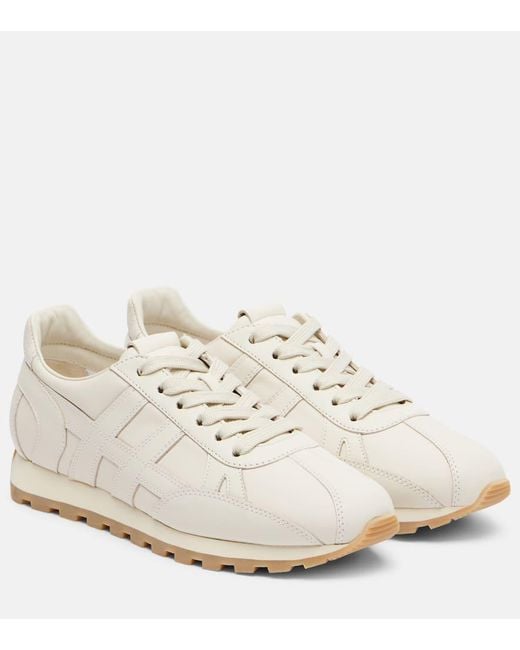 Hogan White H671 Suede Sneakers