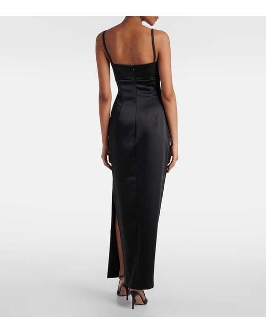 Robe Longue Poppy Column En Satin Sir en coloris Black