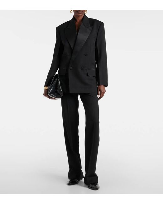 Victoria Beckham Black Wool-blend Tuxedo Jacket