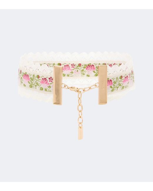 Chloé White Choker Mit Spitze