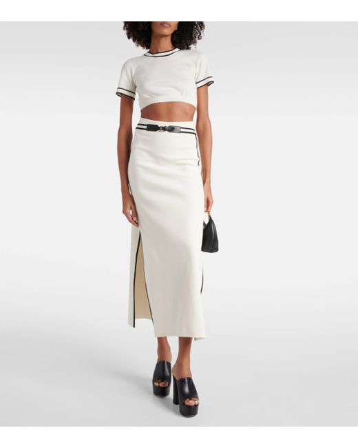Max Mara White Cotton Yarn Skirt