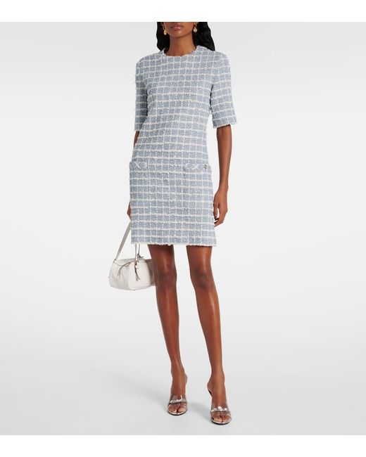 Versace Blue Minikleid Aus Tweed