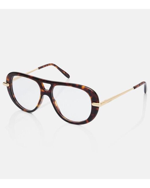 Loewe Brown Slim Aviator Glasses