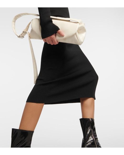 Jil Sander Black Wool-Blend Midi Dress