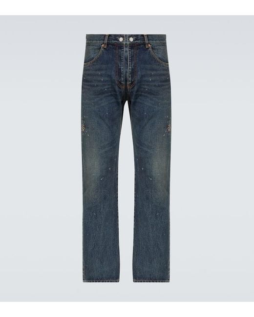Undercover Blue Painter Straight Jeans for men