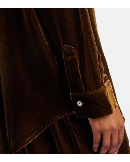 Asceno Brown Pyjama-Oberteil London Aus Samt