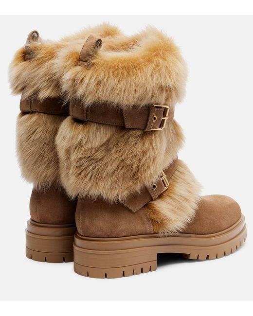 Gianvito Rossi Brown Maverick Suede Mid-Calf Boots