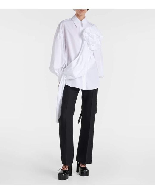 Camisa de popelin de algodon Simone Rocha de color White