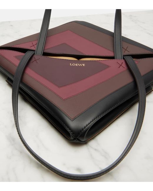 Loewe Black Puzzle Fold Square Medium Leather Tote Bag