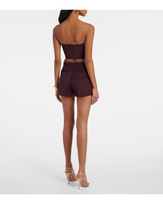 Alex Perry Purple Twill Shorts