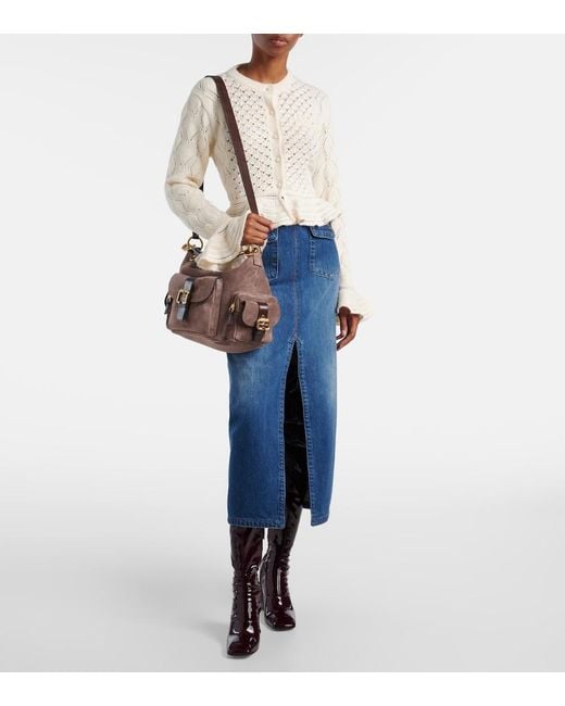 Chloé Brown Suede Camera Bag