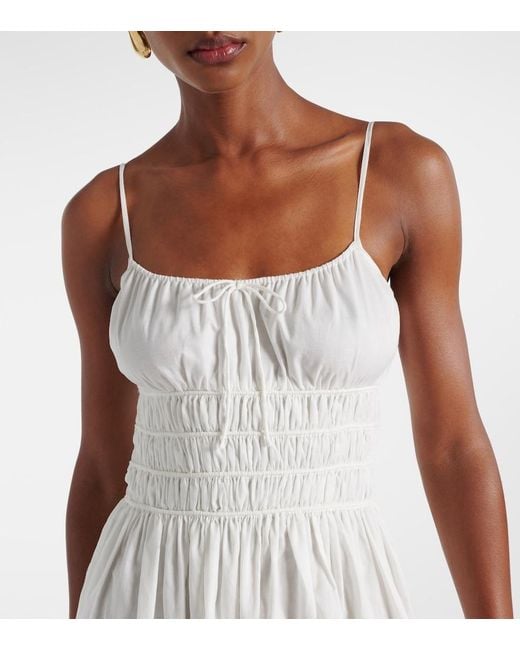 Faithfull The Brand White Meline Cotton Voile Maxi Dress