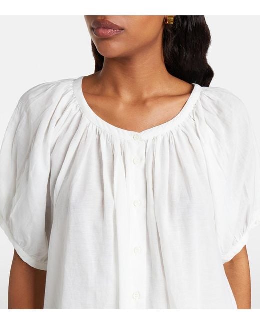 Doen White June Cotton-Blend Top