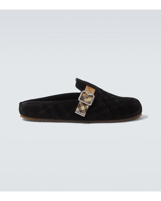 Burberry Black Urchin Suede Clogs for men