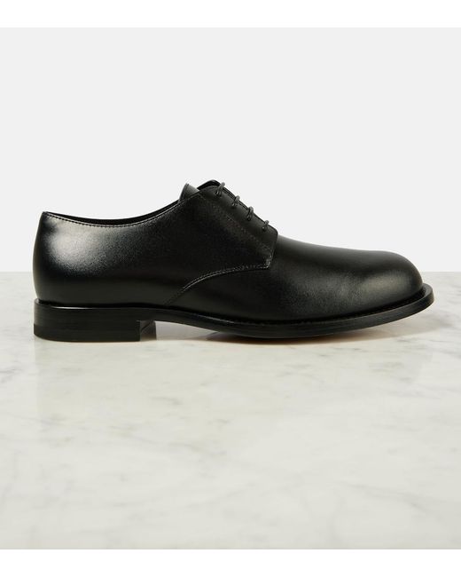 The Row Black Novus Leather Derby Shoes