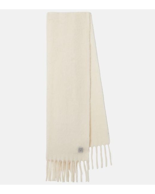 Totême White Alpaca And Wool-Blend Scarf