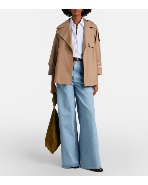 Max Mara Natural Clara Cotton-Blend Gabardine Trench Coat