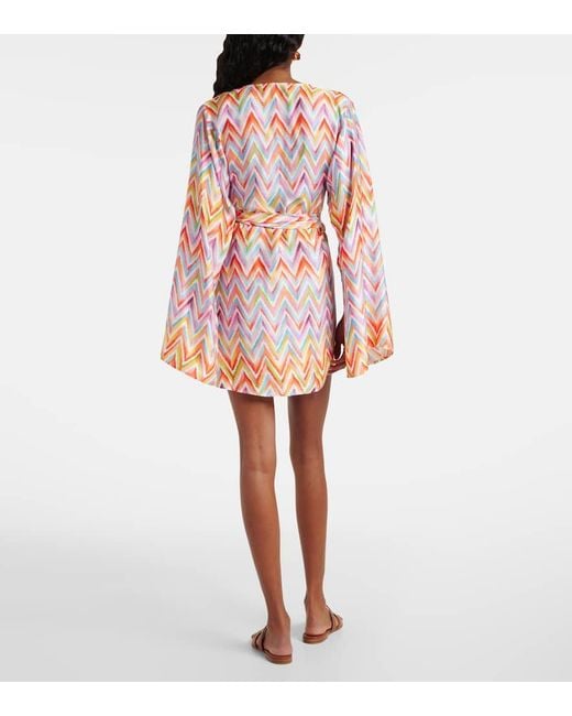 Missoni Orange Zigzag Belted Minidress