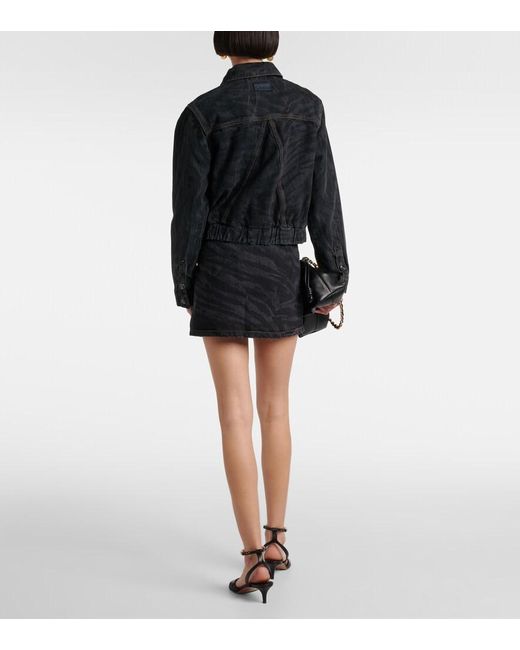 Ganni Black Printed Denim Jacket