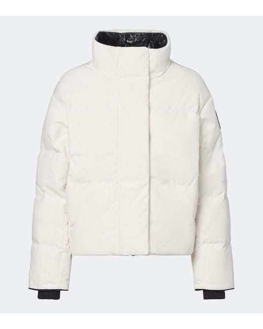 Canada Goose White Grandview Cropped Down Jacket