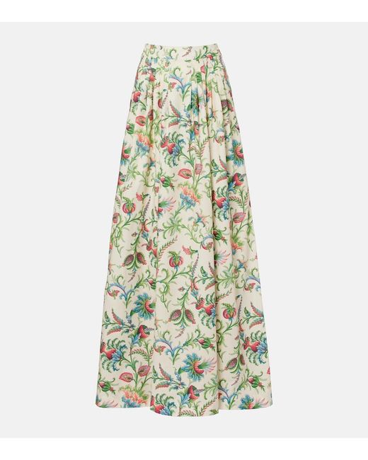 Etro White Elegant High-Waisted Mini Skirt With Multicolored Pattern