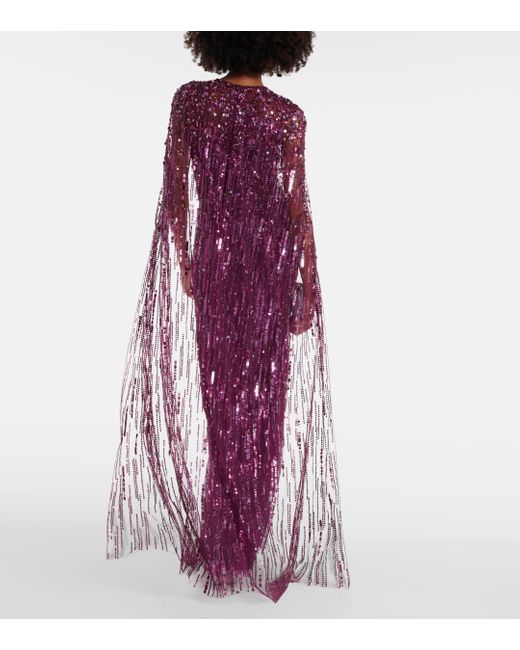 Robe longue Ruby a ornements Jenny Packham en coloris Purple