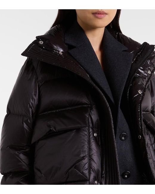 Sacai Black Layered Wool Down Jacket