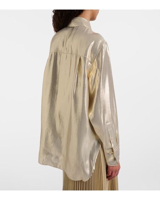 Joseph Natural Capri Silk-Blend Lame Blouse